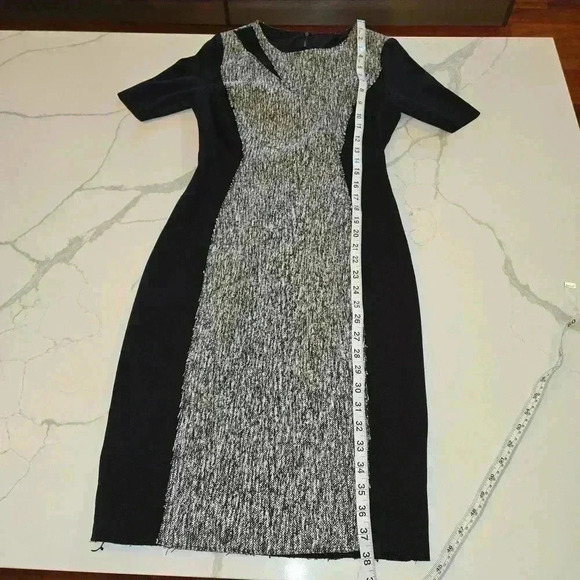 Elie Tahari Womens Axel Sheath Stretch Dress Short Sleeve Black Size 2 - Picture 11 of 11